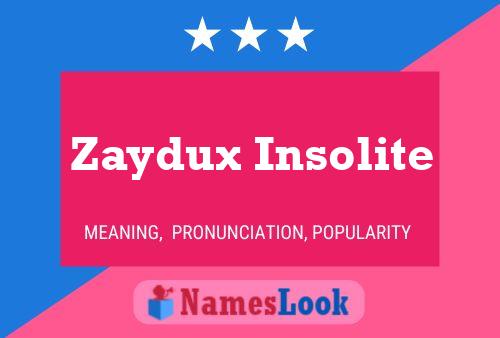 Zaydux Insolite Naam Poster